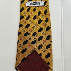 Moschino Silk Tie Black Clouds and Hearts